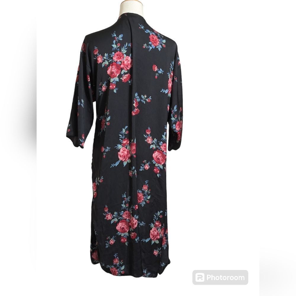 Lularoe Black Floral Kimono - Picture 3 of 6